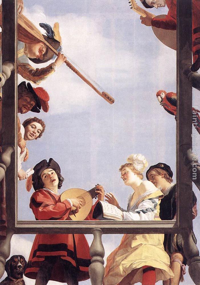 Musical Group on a Balcony painting - Gerrit van Honthorst Musical Group on a Balcony art painting